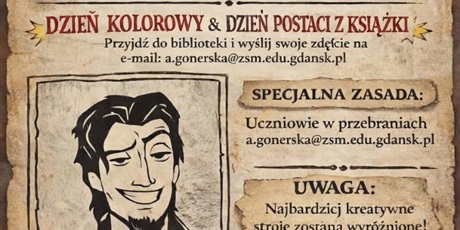 15 kwietnia (środa)- Dzień postaci z książki w ZSM