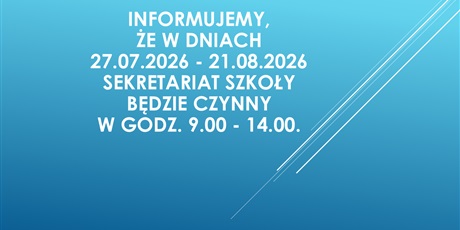 Zmiana godzin pracy sekretariatu